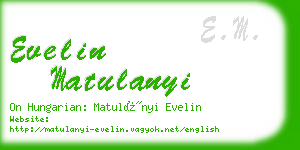 evelin matulanyi business card